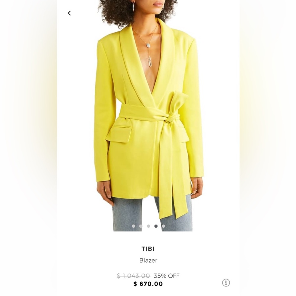 Tibi NWT Oversized Tuxedo Blazer Acid Yellow, M